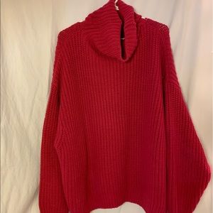 Free People Magenta Pink Oversized Sweater